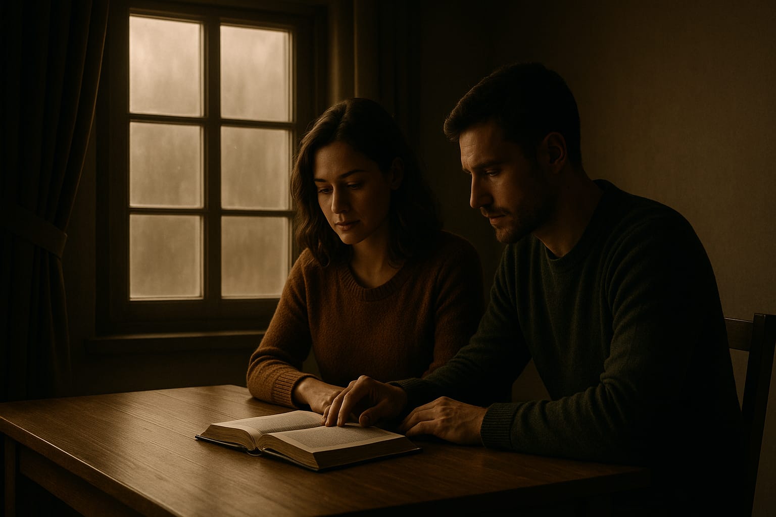 aprendizaje estratégico a partir del error representado en una escena simbólica de reflexión y rediseño, con luz natural sobre una mesa que sugiere análisis, propósito y calma interior