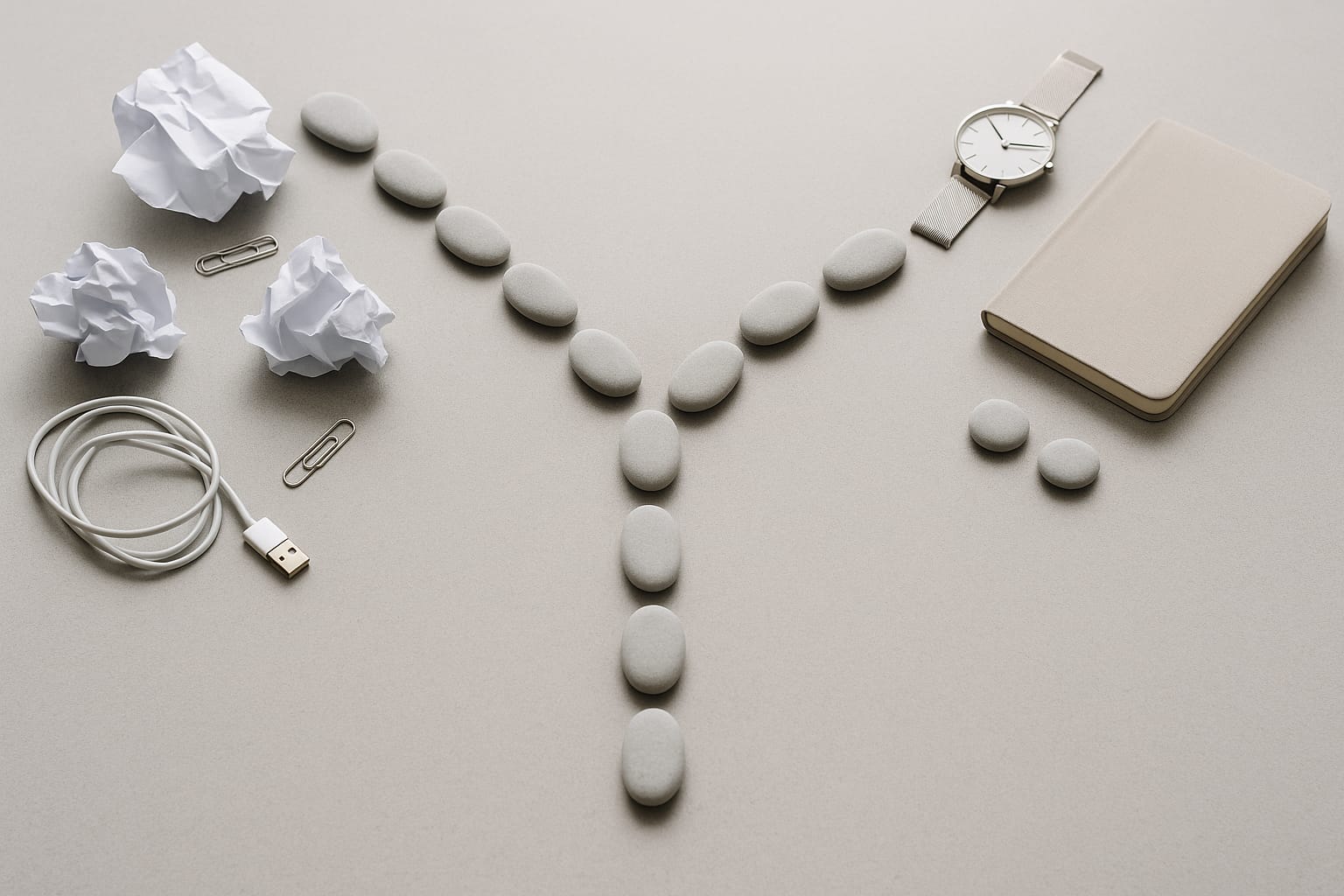 Fotografía conceptual de una mesa con caminos formados por fichas que simbolizan cambiar hábitos rediseñando el contexto personal y profesional.